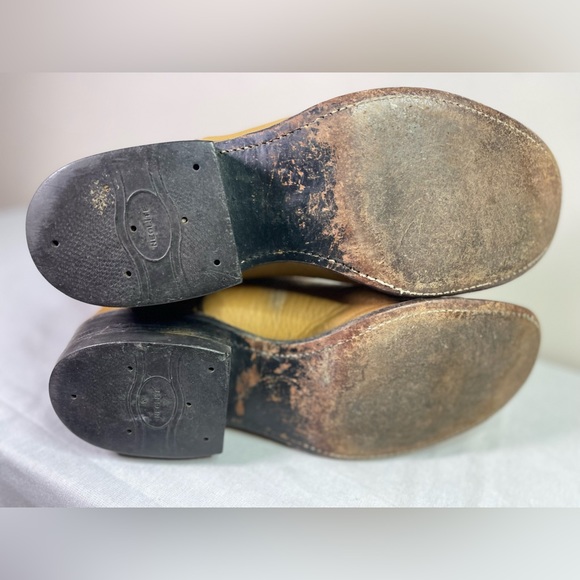 Mens Olathe 16” Tall Brown Cowboy Boots 8.5 10-88912 Light Brown Made In USA - Picture 10 of 11